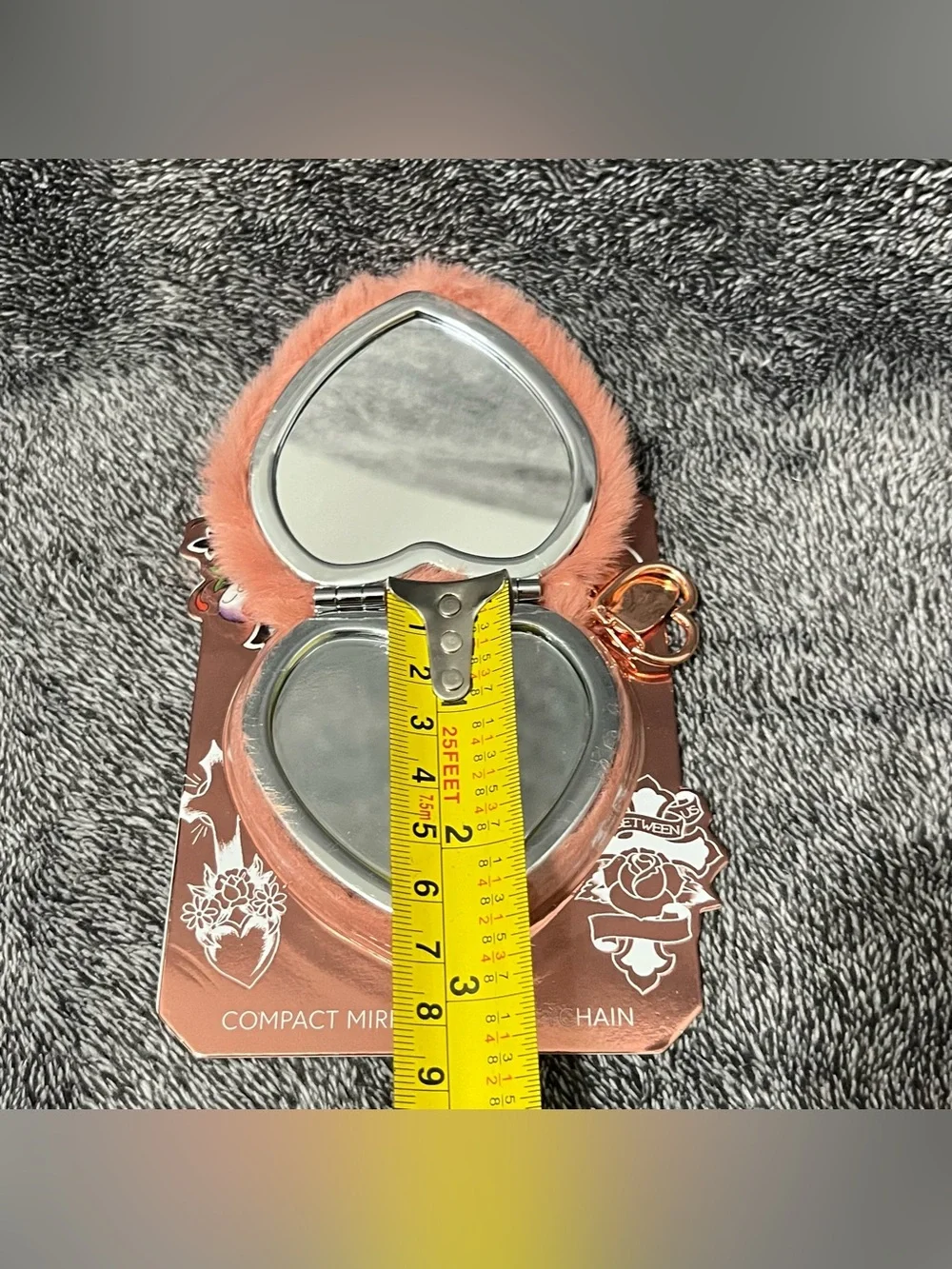 Ed Hardy compact mirror with keychain
